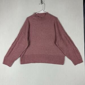 Lauren Conrad LC Mock Neck Sweater Women's Large Pink Pullover Long Sleeve Top